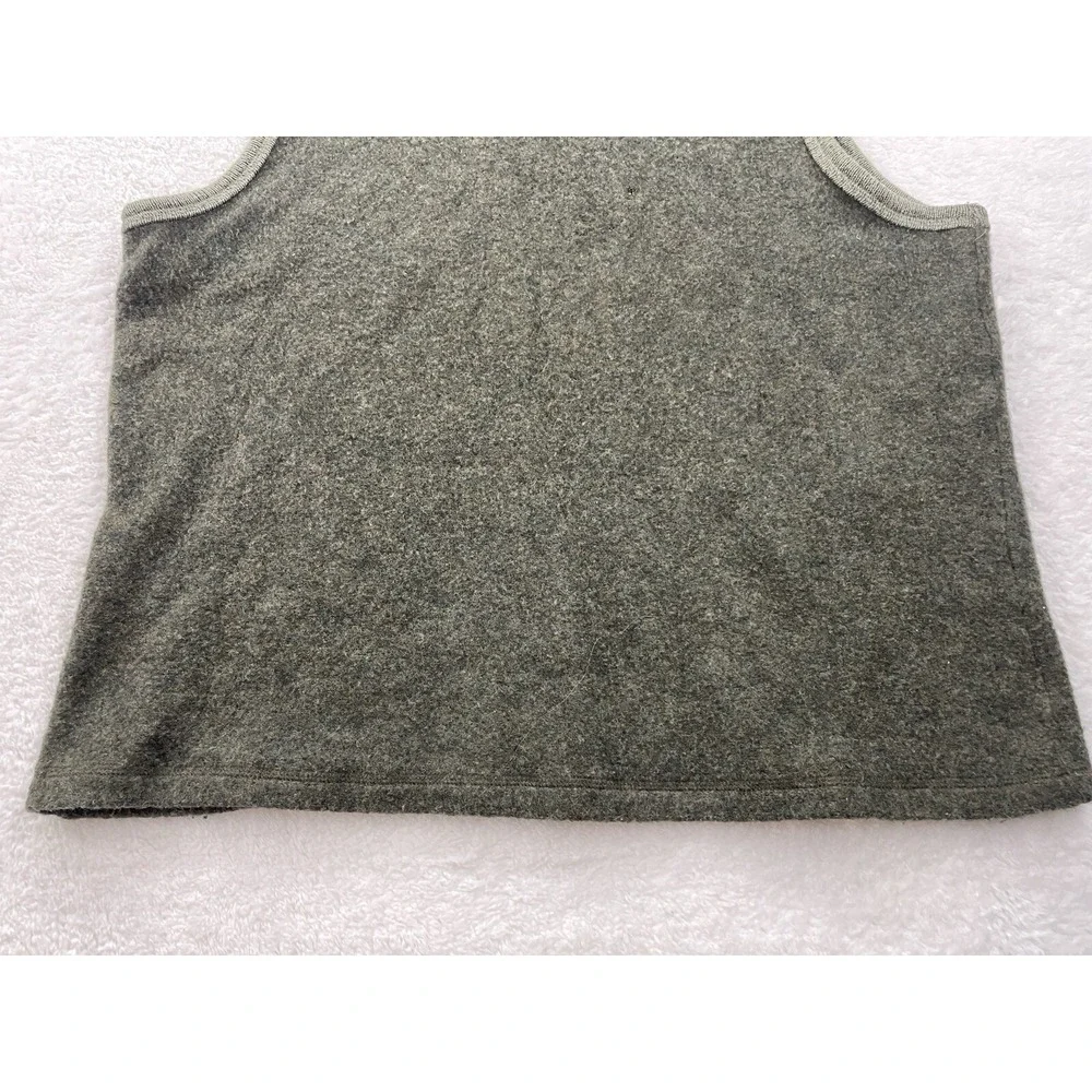Utility Mens XL Lambswool V-Neck Sweater Vest Heather Olive Green RN 17730